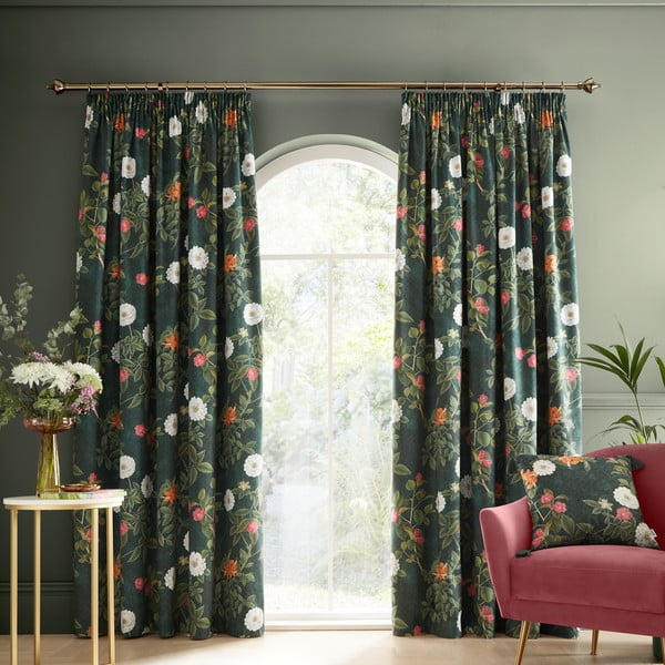 Zelene zavjese u setu 2 kom 168x183 cm Arcadia Floral – RHS-image-1