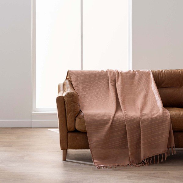 Pamučan prekrivač boje terakote 125x150 cm Lilia – douceur d'intérieur-image-3