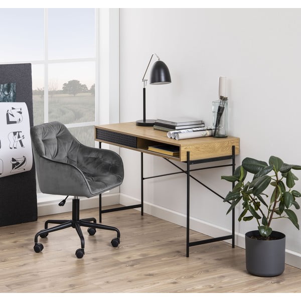 Sive uredska stolica s baršunastom površinom Acton Brooke-image-1