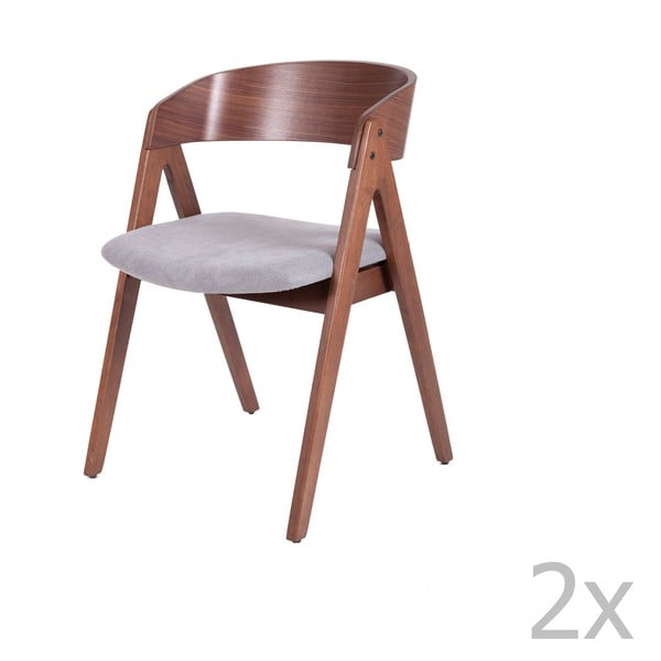 Set od 2 blagovaonske stolice sa sivim sjedištem sømcasa Rina