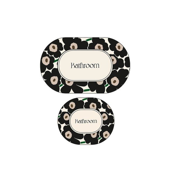 Crne/bež kupaonske prostirke u setu 2 kom 60x100 cm Oweld – Foutastic