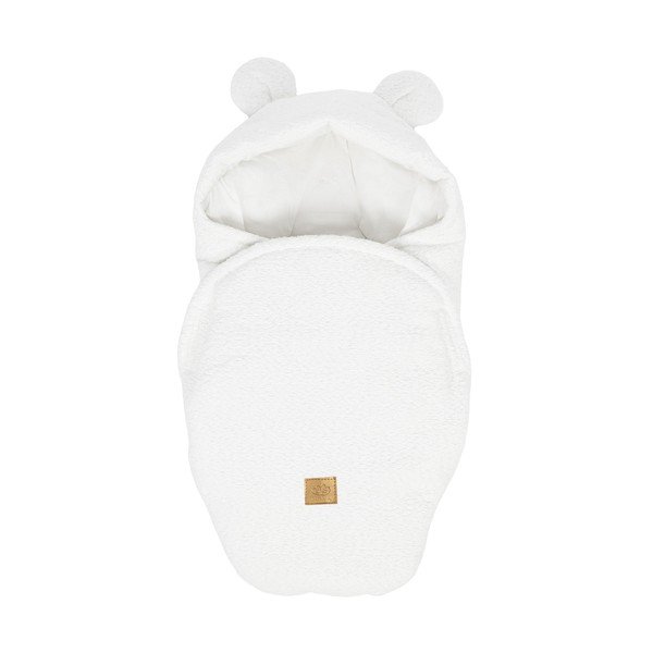 Bijeli pokrivač za povijanje od boucle tkanine 45x80 cm – Meowbaby