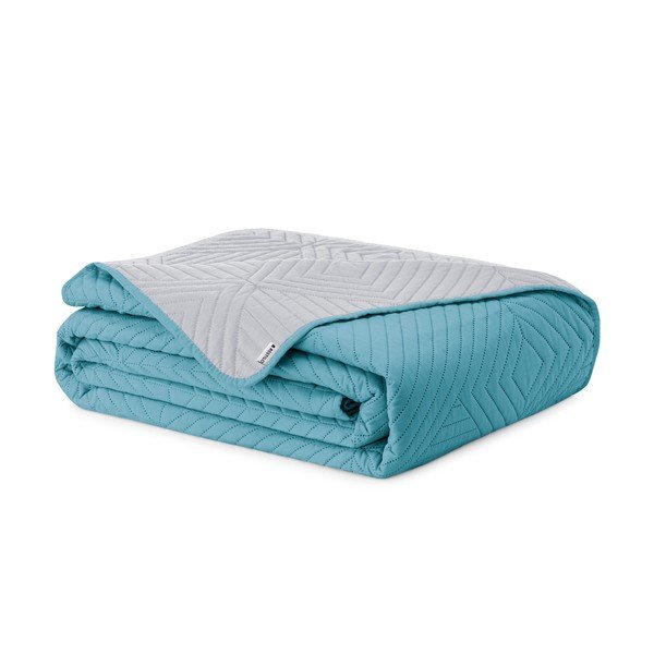 Plavi/svijetlo sivi prošiven prekrivač od mikrovlakana 220x240 cm Softa – Restilo