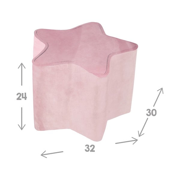 Svijetlo ružičasti baršunast dječji tabure Lil Sofa – Roba-image-2