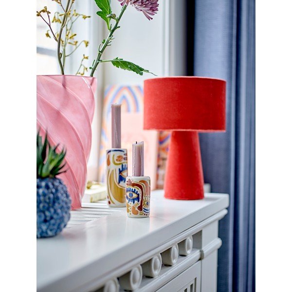 Crvena stolna lampa s tekstilnim sjenilom (visina 30 cm) Emmie – Bloomingville-image-1