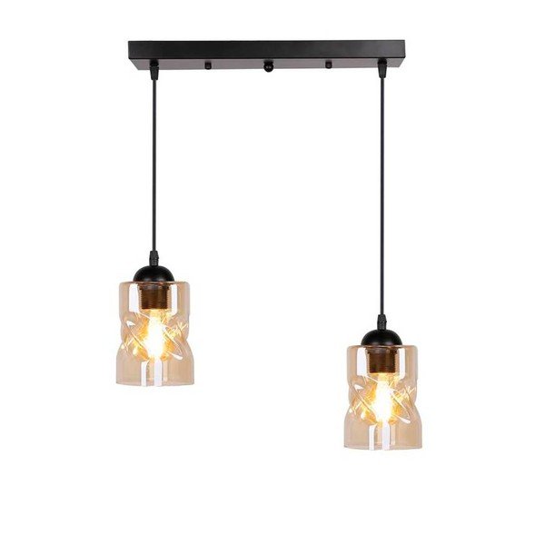 Crna visilica sa staklenim sjenilom 10x44 cm Felis - Candellux Lighting-image-4