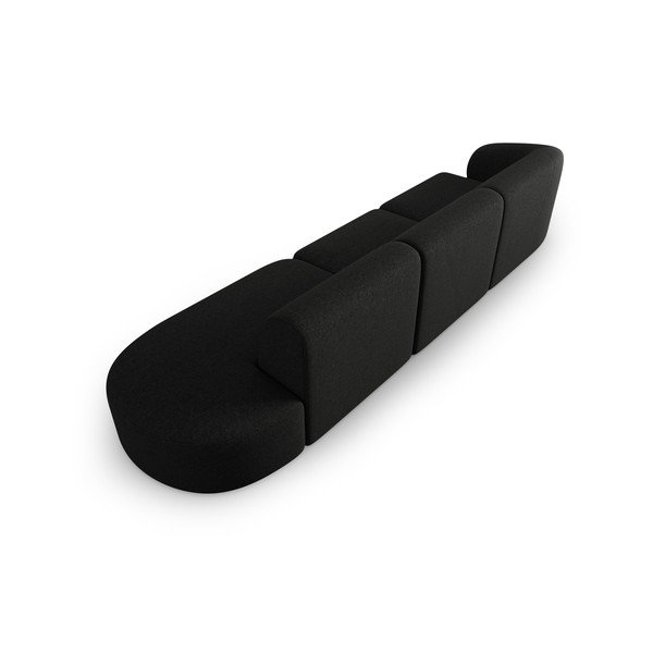 Crna sofa od šenila s lijevim kutom 311 cm Paolo – Milo Casa-image-3