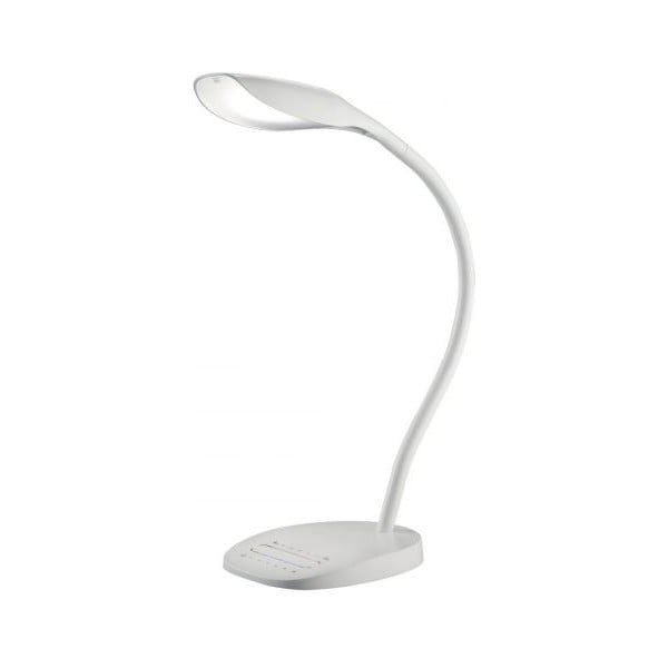 Bijela stolna LED lampa Trio Swan, visina 48 cm