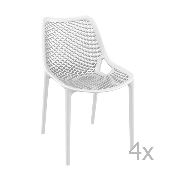Set od 4 bijele vrtne stolice Resol Grid Simple