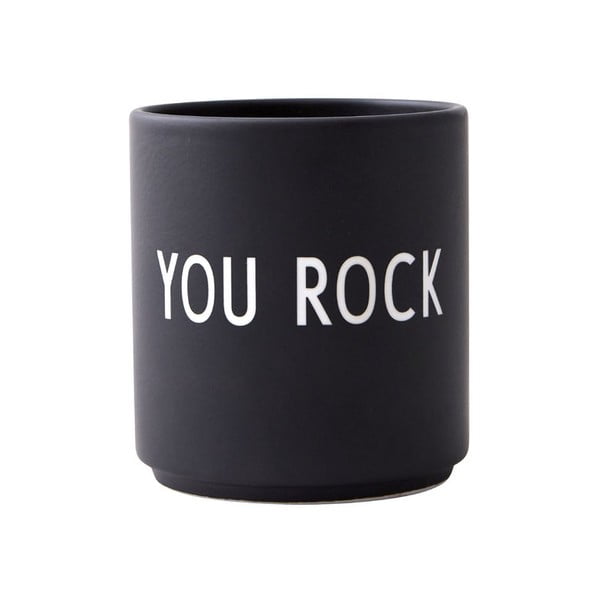 Crna porculanska šalica 300 ml You Rock – Design Letters