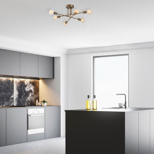 Stropna svjetiljka u zlatnoj boji 64x64 cm Flower – Opviq lights-image-1