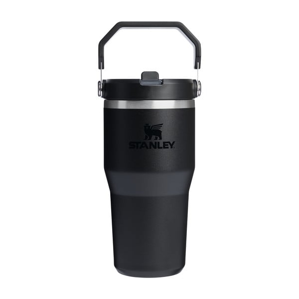 Crna termosica od nehrđajućeg čelika 600 ml IceFlow™ Flip Straw 2.0 Tumbler Black – Stanley