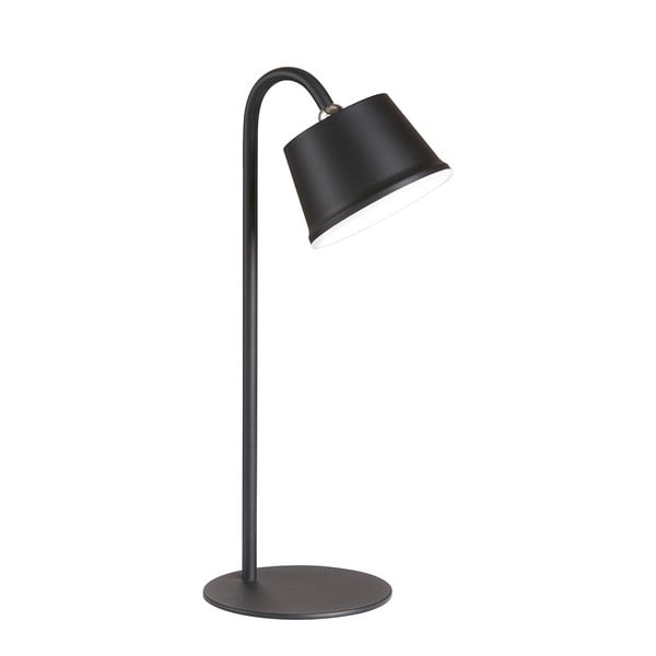 Crna LED stolna lampa s metalnim sjenilom (visina 34 cm) Voet – Fischer & Honsel