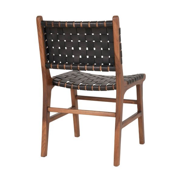 Crne/smeđe blagovaonske stolice u setu 2 kom od masivne tikovine Perugia – House Nordic-image-2