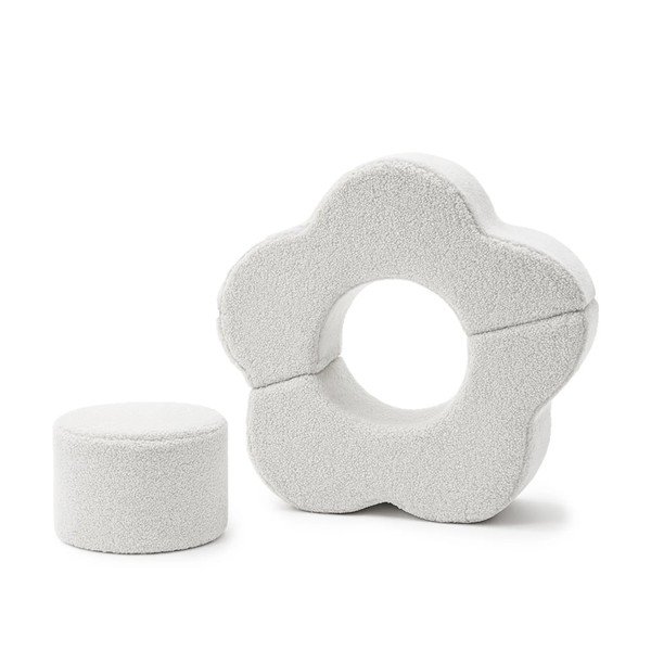 Bijeli set mekanih igrački od pjene 3 kom od boucle tkanine visina 27 cm 88x90 cm – Meowbaby