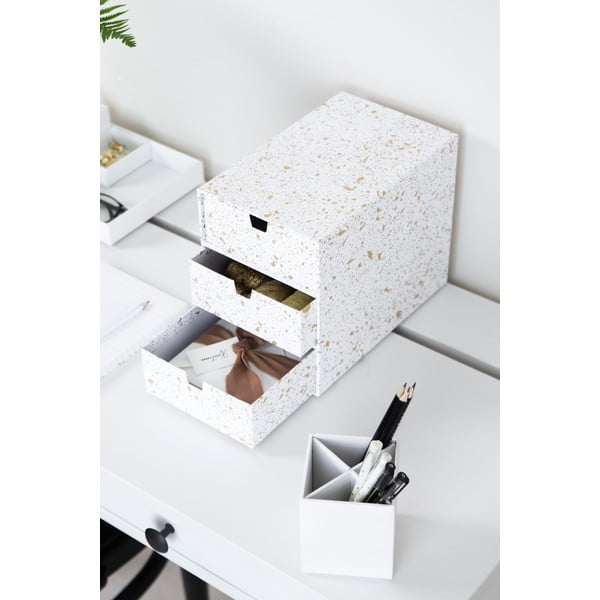 Kutija s 3 ladice u zlatno bijeloj boji Bigso Box of Sweden Ingrid-image-1