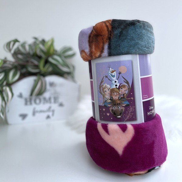 Ljubičasta deka za bebe od mikropliša 100x150 cm Frozen Family – Jerry Fabrics-image-1