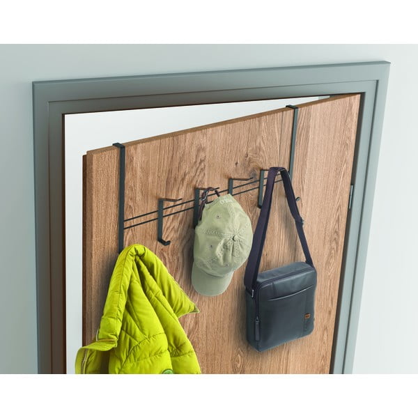 Crna metalna vješalica za vrata 45 cm Lava - Metaltex-image-1