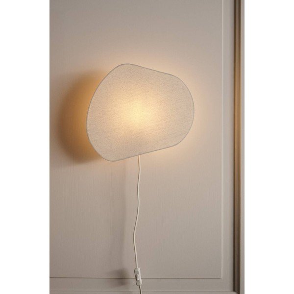 Krem lanena zidna lampa s utikačem Elvie – Jotex-image-1