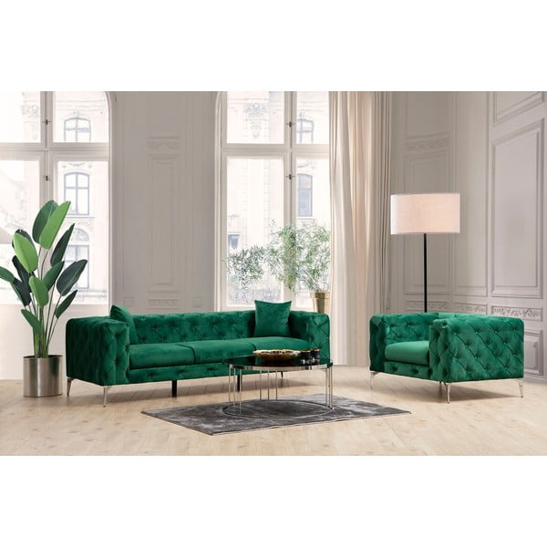 Tamno zelena baršunasti sofa 237 cm Como – Artie-image-4