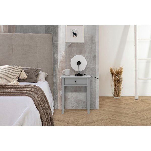 Svijetlo sivi noćni ormarić od masivnog bora Bart – Marckeric-image-1