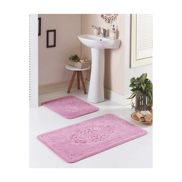 Set od 2 roza tepiha za kupatilo Osmanli