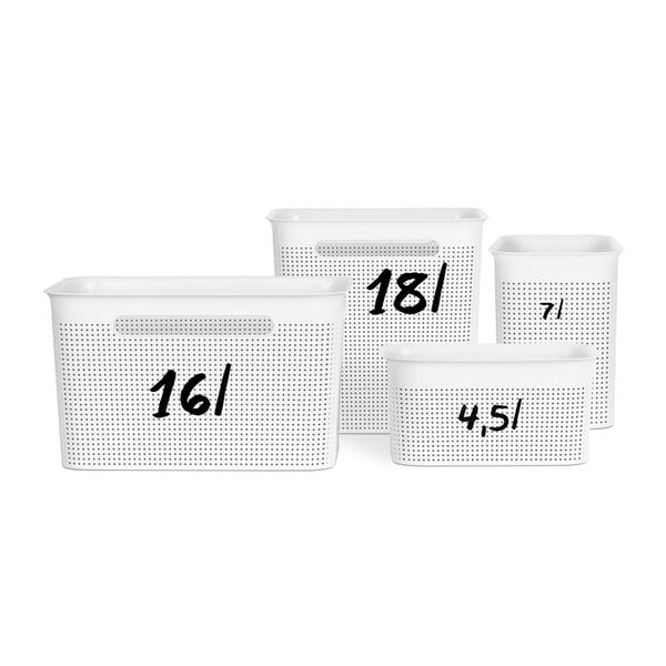 Bijela košara za pohranu od reciklirane plastike Brisen - Rotho-image-2