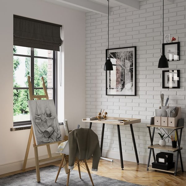 Radni stol s pločom stola u dekoru oraha 30x50 cm Hexe – Homede-image-1