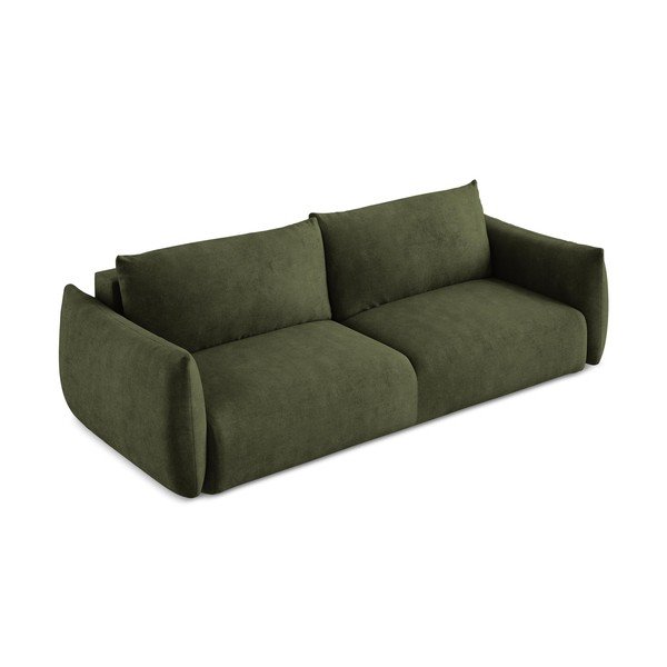 Zelena sklopiva sofa od šenila 230 cm Leila – Makamii-image-3