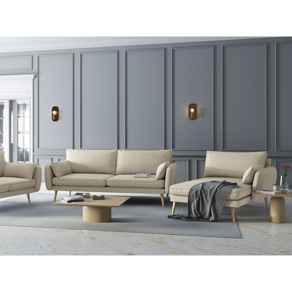 Bež ležaljka Kooko Home Lento, desni kut-image-1