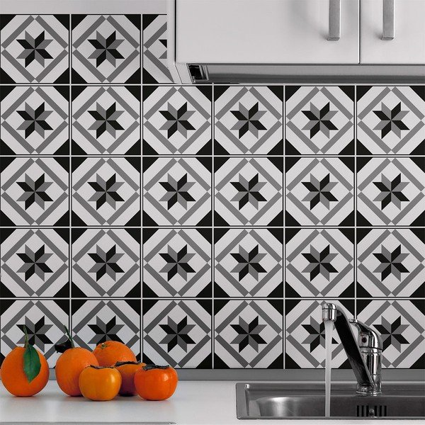 Set od 30 zidnih naljepnica Ambiance Azulejos Lucida, 15 x 15 cm-image-1
