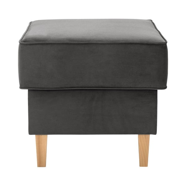 Antracit baršunasta fotelja s tabureom Max Winzer Lorris-image-4