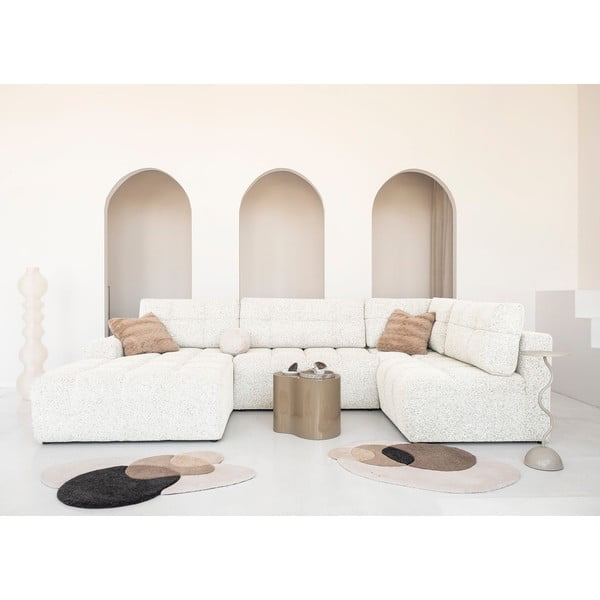 Krem sklopiva/s prostorom za odlaganje kutna garnitura (s desnim kutom) Lulu – Miuform-image-2