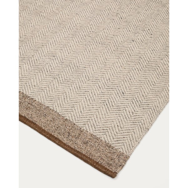 Bež obostrani/ručno rađen vunen tepih 200x300 cm Nifelia – Kave Home-image-3