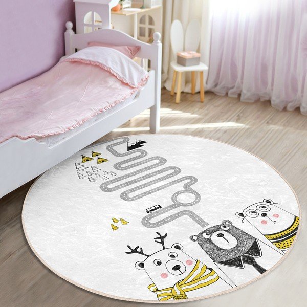 Bijeli dječji tepih ø 100 cm Comfort – Mila Home-image-1