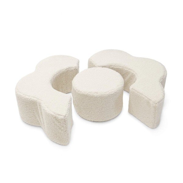Krem set mekanih igrački od pjene 3 kom od boucle tkanine visina 27 cm 88x90 cm – Meowbaby-image-4