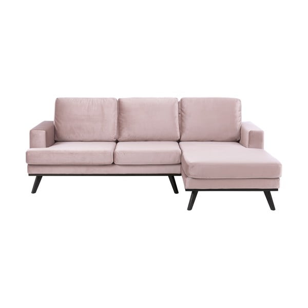 Puder roza baršunasta sofa Actona Norwich, desni kut