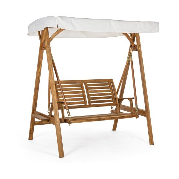 Vrtna ljuljačka od masivnog drveta u prirodnoj boji Noemi – Bizzotto-image-2