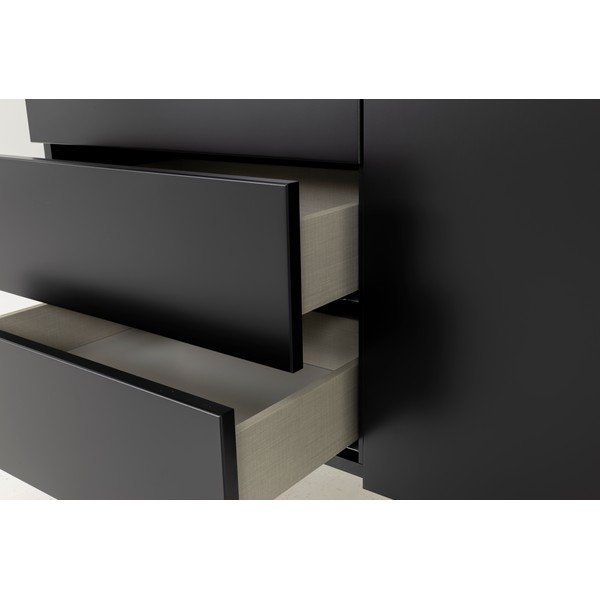 Crna/u prirodnoj boji visoka komoda u dekoru oraha 120x133 cm Plain – Tenzo-image-1