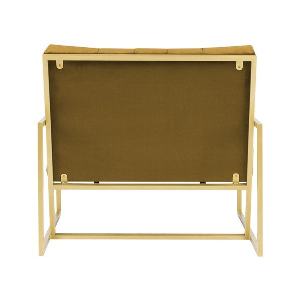 Senf žuta fotelja sa zlatnom Mazzini Sofas Bono konstrukcijom-image-4