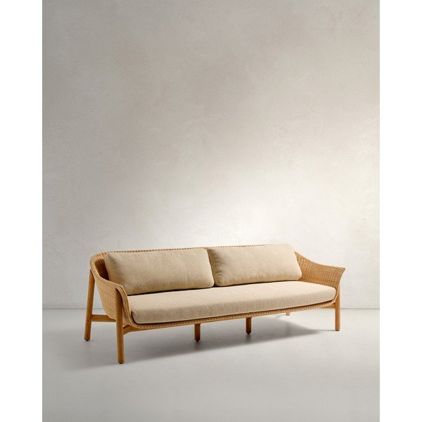 Bež/u prirodnoj boji podstavljena vrtna sofa Galea – Kave Home-image-1