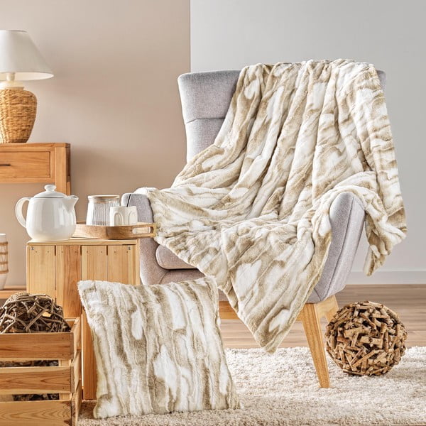 Bež deka od umjetnog krzna 180x220 cm Cheyenne – douceur d'intérieur-image-2