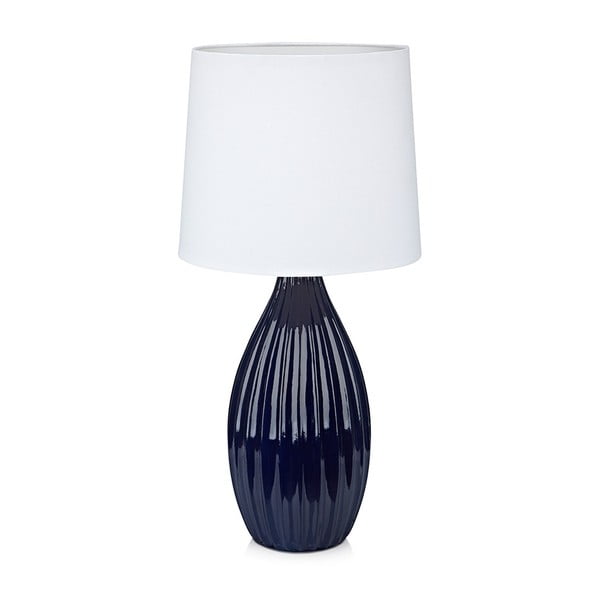 Plavo-bijela stolna lampa Markslöjd Stephanie, ø 24 cm
