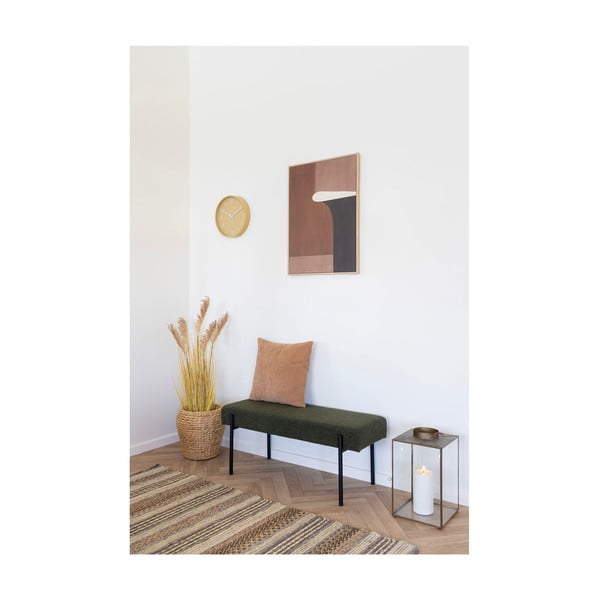 Tamno zelena klupa od bouclé tkanine Swindon – House Nordic-image-4