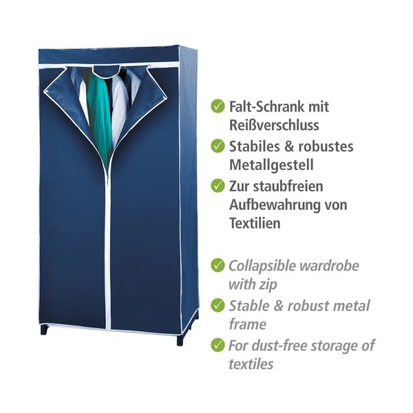 Plavi platneni sklopivi ormar za odjeću Wenko Air-image-2