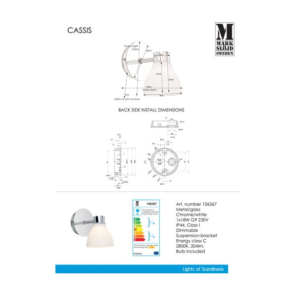 Zidna lampa Markslöjd Cassis-image-4
