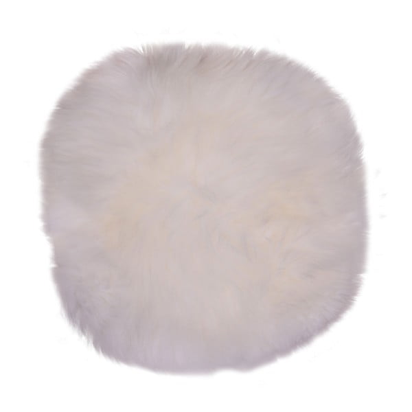 Bijeli prekrivač od ovčje kože Nordijski krug, ⌀ 35 cm