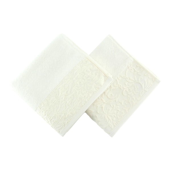 Set od dva bijela Empire ručnika, 90 x 50 cm