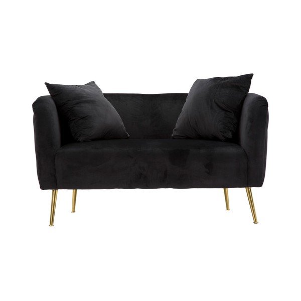 Crna baršunasti sofa 127 cm Bucarest – Mauro Ferretti