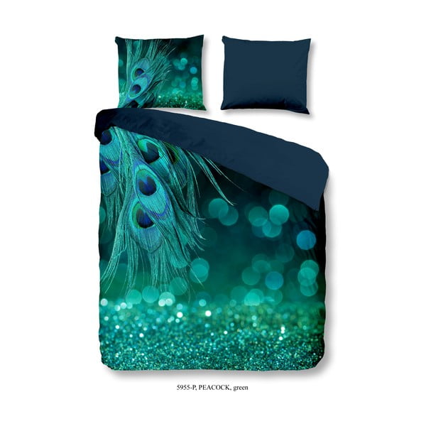 Pamučna posteljina za krevet za jednu osobu Good Morning Peacock, 140 x 200 cm